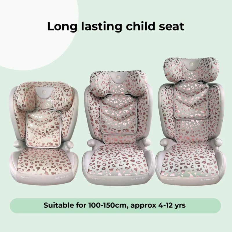 My Babiie i-Size (100-150cm) High Back Booster Car Seat - Blush Leopard