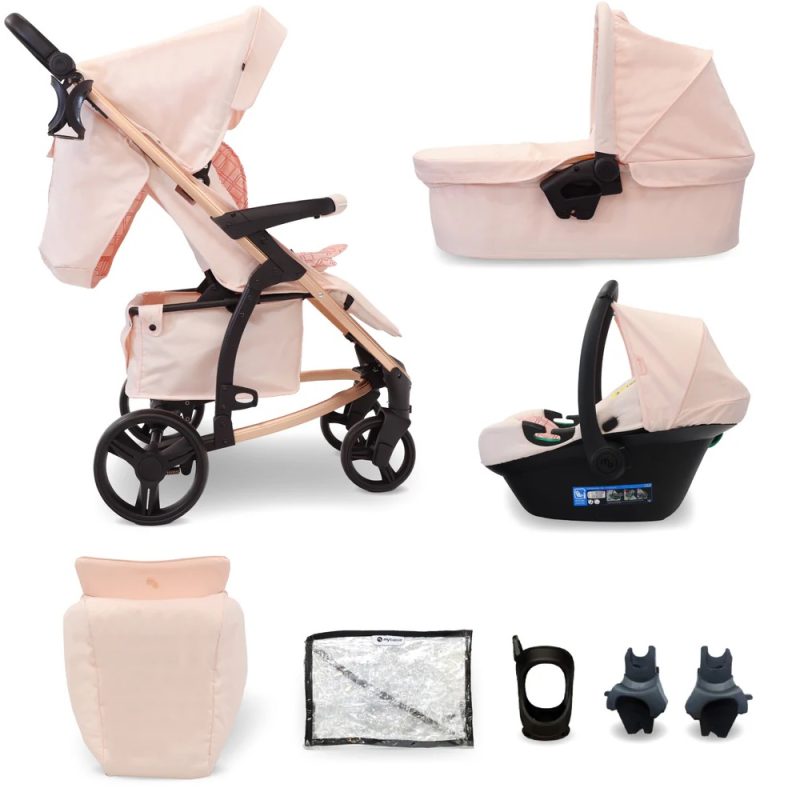 My Babiie 3-in-1 Travel System with i-Size Car Seat - Pink Plaid