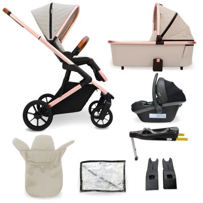 My Babiie Travel System with Base - Rose Gold Stone