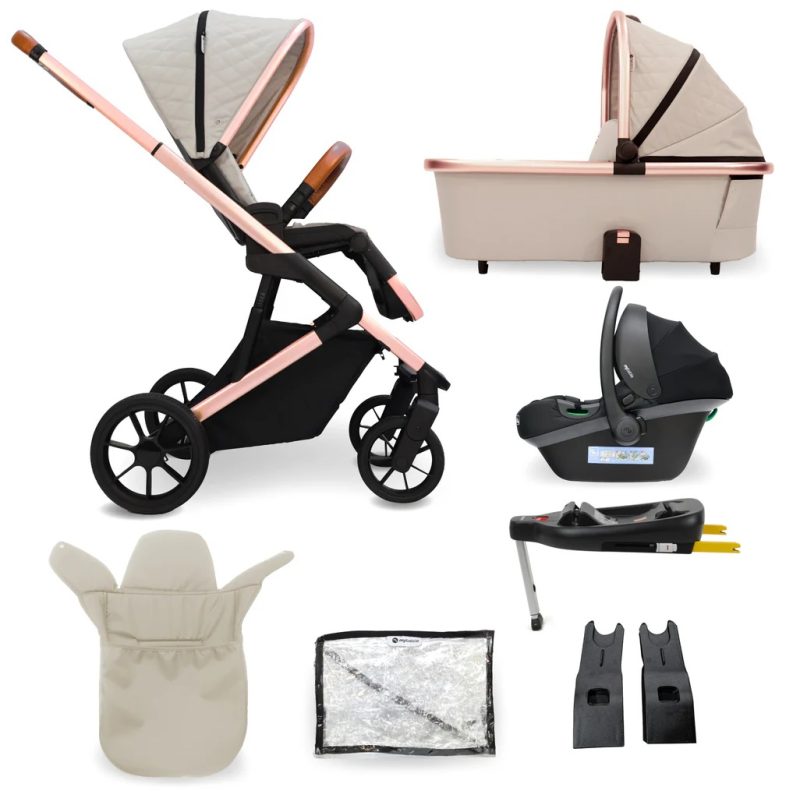 My Babiie Travel System with Base - Rose Gold Stone