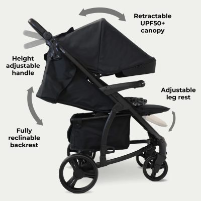 My Babiie MB200i Travel System with i-Size Car Seat - Black Leopard