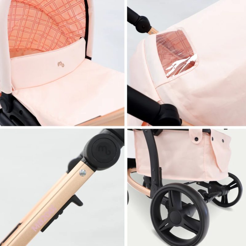 My Babiie 3-in-1 Travel System with i-Size Car Seat - Pink Plaid