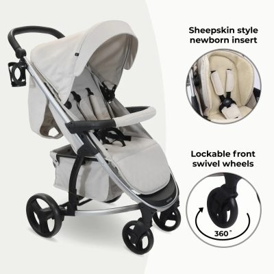 My Babiie MB200i Travel System with i-Size Car Seat - Oatmeal