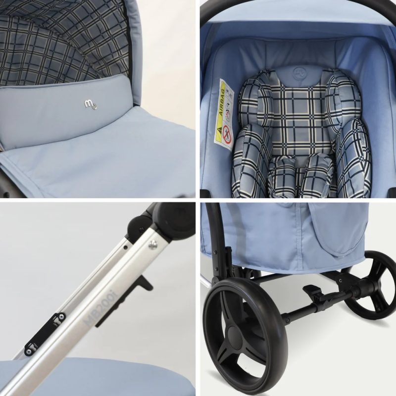 My Babiie MB200i Travel System with i-Size Car Seat - Blue Plaid