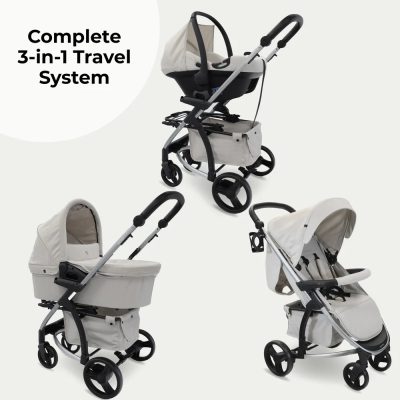 My Babiie MB200i Travel System with i-Size Car Seat - Oatmeal