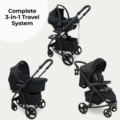 My Babiie MB200i Travel System with i-Size Car Seat - Black Leopard