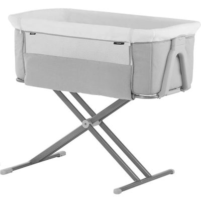 Hauck Face to Me 2 Grey Bedside Cot