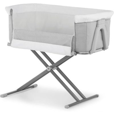 Hauck Face to Me 2 Grey Bedside Cot 2