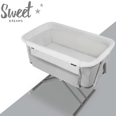 Hauck Face to Me 2 Grey Bedside Cot