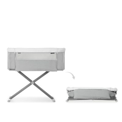 Hauck Face to Me 2 Grey Bedside Cot