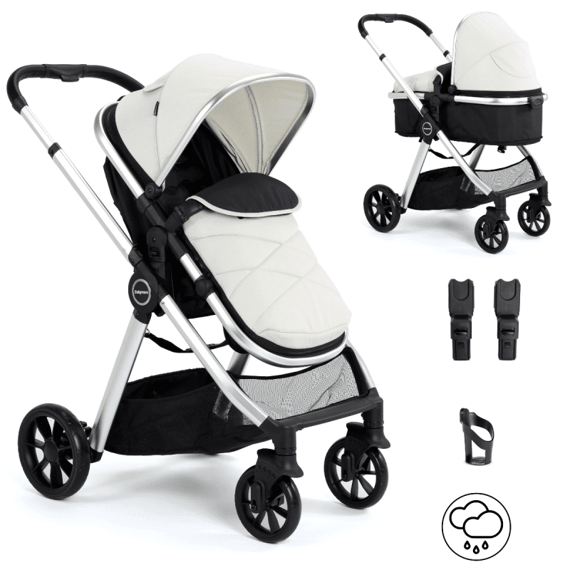 Babymore Mimi 2 in 1 Pram Pushchair - Silver