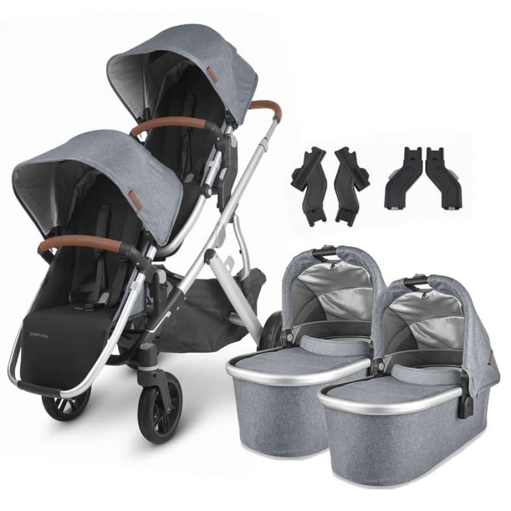 Uppababy VISTA V2 Twin Pram - Gregory (Blue Melange)