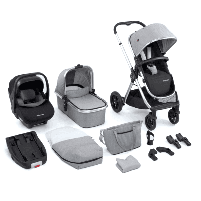 Babymore Memore V2 Travel System 13 Piece Pecan i-Size Silver