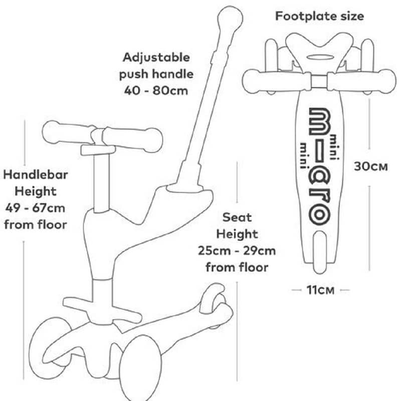 Mini Micro Sit and Scoot Push Along - Blue