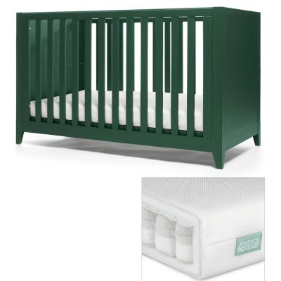 Mamas & Papas Melfi Cotbed Green With Premium Pocket Spring Mattress