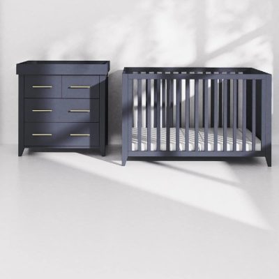 Mamas & Papas Melfi 2 Piece Cotbed Set with Dresser - Midnight