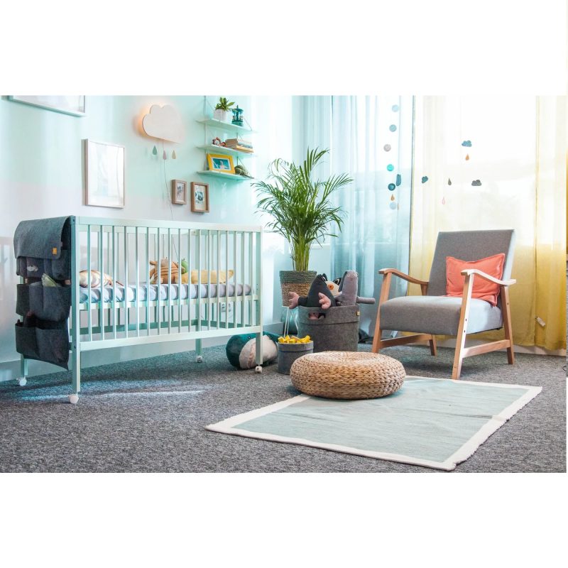 Mokee Mini Cot Bed - Dusty Aqua