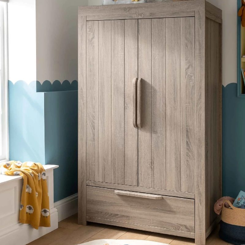 Mamas & Papas Franklin Wardrobe with Drawer - Grey Wash