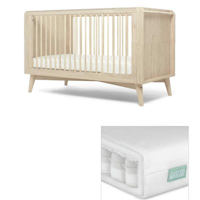 Mamas & Papas Coxley Natural Cotbed With Premium Pocket Spring Mattress