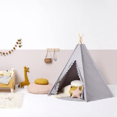 Little Green Sheep Teepee Play Tent - Grey