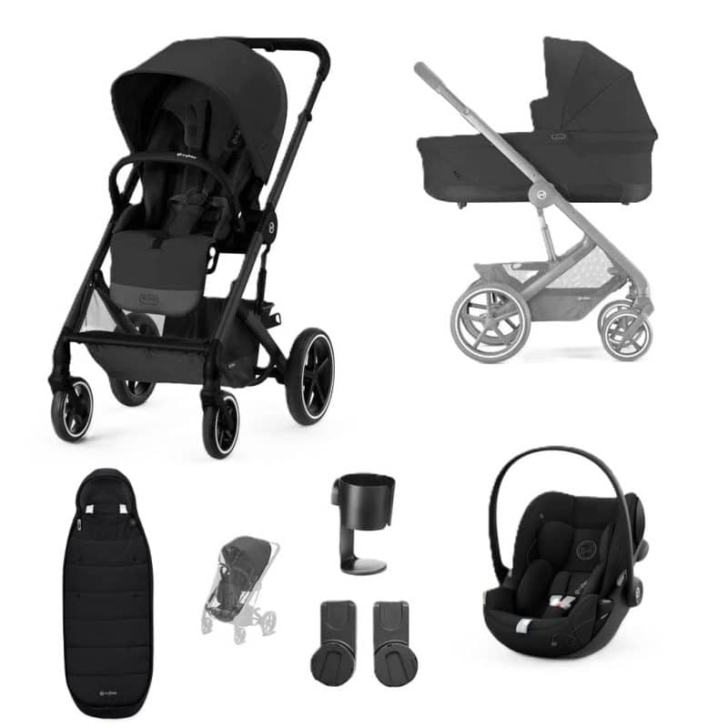 Cybex Balios S Lux W Cot S Cloud G Travel System Bundle - Moon Black