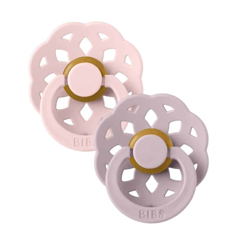 BIBS Pacifier Boheme 2 Pack Latex Size 1 - Blossom/Dusky Lilac