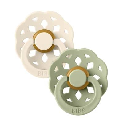 BIBS Pacifier Boheme 2 Pack Latex Size 1 - Ivory/Sage