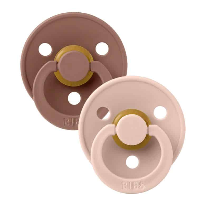 BIBS Pacifier Colour 2 Pack Latex Size 1 - Woodchuck/Blush