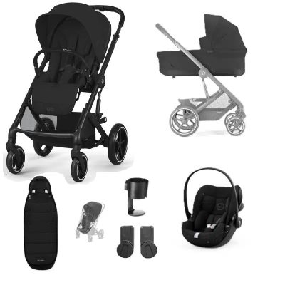 Cybex Balios S Lux W Cot S Cloud G Travel System Bundle - Moon Black