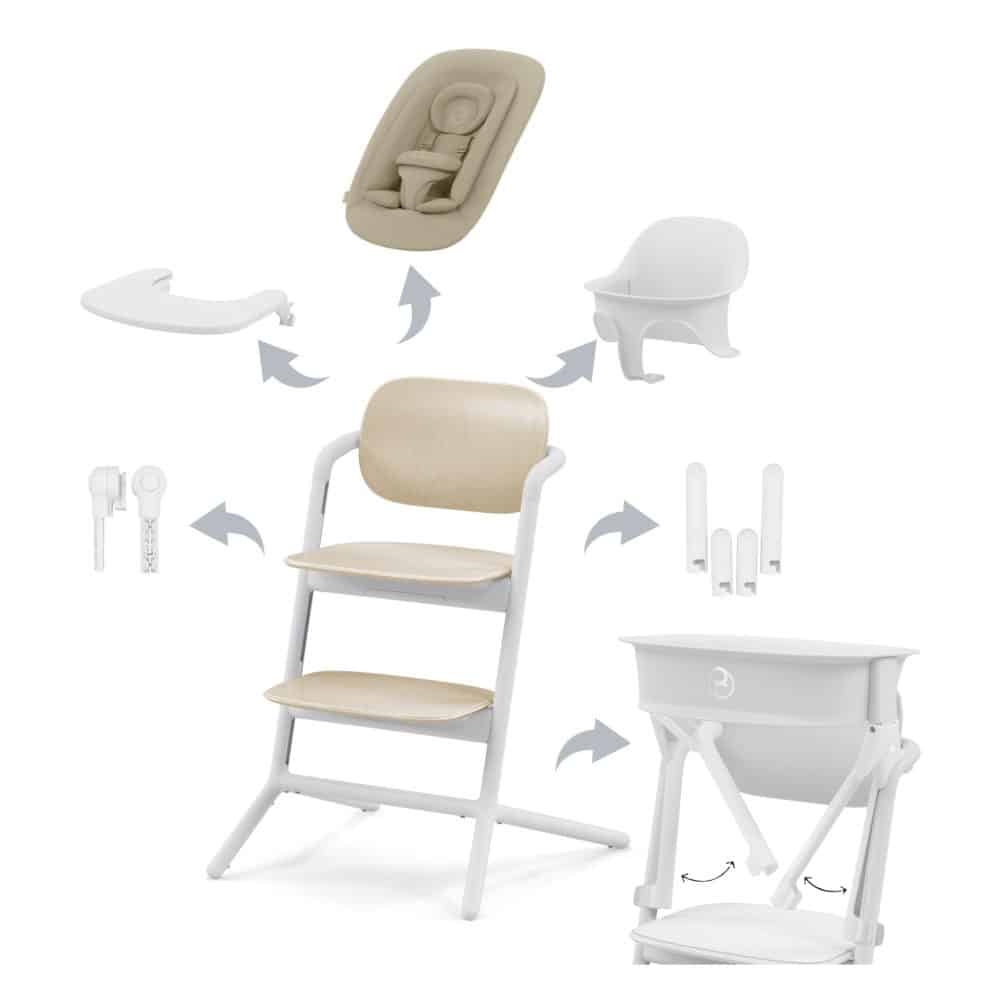 Cybex Lemo 5-in-1 Highchair Set - Sand White