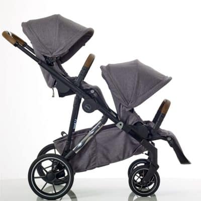 Mee-Go UNO+ Twin Tandem Bundle Grey/Chrome