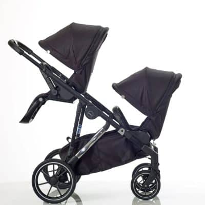 Mee-Go UNO+ Twin Tandem Bundle Black/Chrome