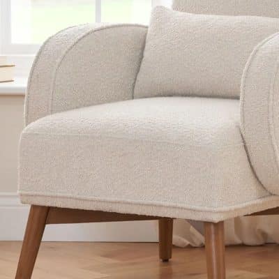 Tutti Bambini Micah Boucle Rocking Chair and Footstool - Fresh Cream