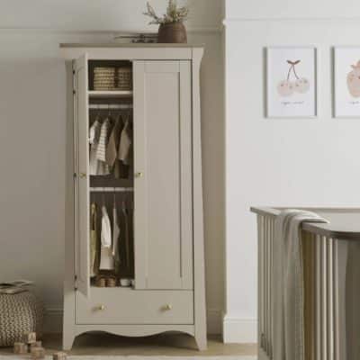 CuddleCo Clara 2 Door Nursery Wardrobe - Cashmere & Ash