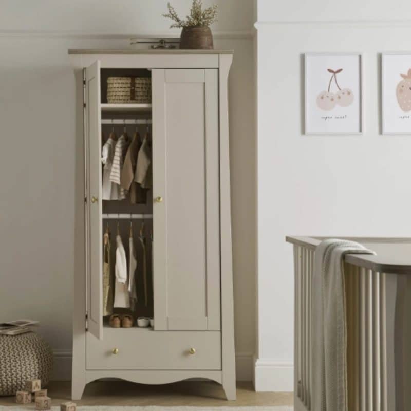 CuddleCo Clara 2 Door Nursery Wardrobe - Cashmere & Ash