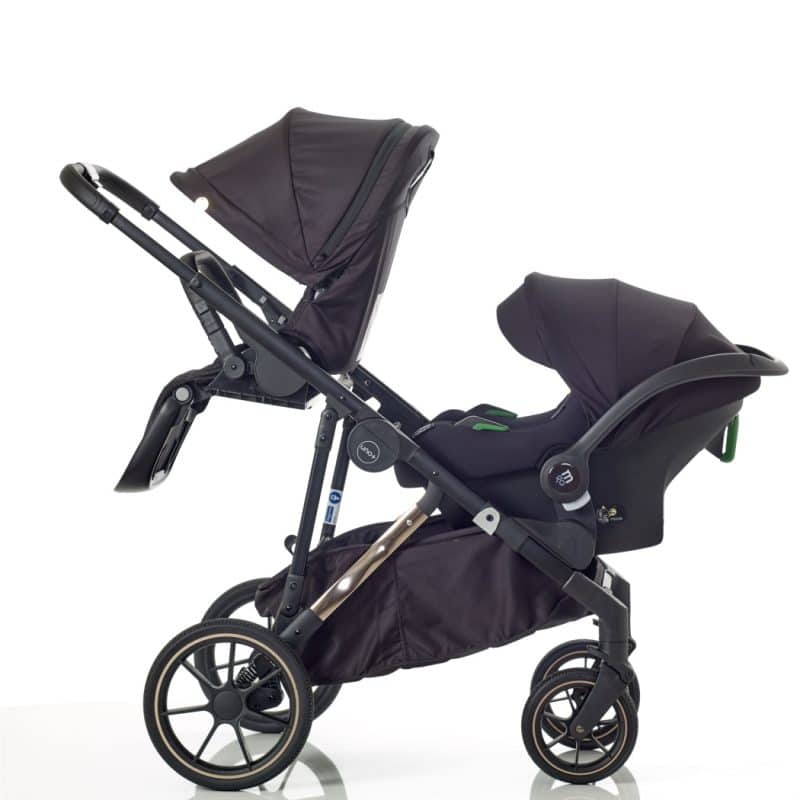 Mee-Go UNO+ Tandem Pushchair Black/Rose