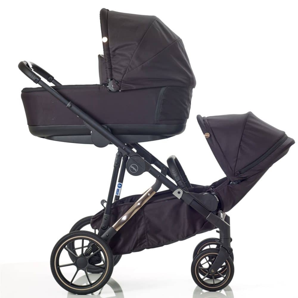 Mee-Go UNO+ Tandem Pushchair Black/Rose