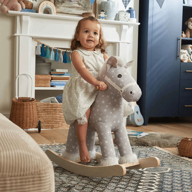 Mamas & Papas Rocking Horse - Star - Grey/White