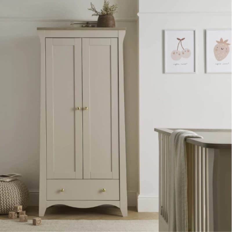 CuddleCo Clara 2 Door Nursery Wardrobe - Cashmere & Ash