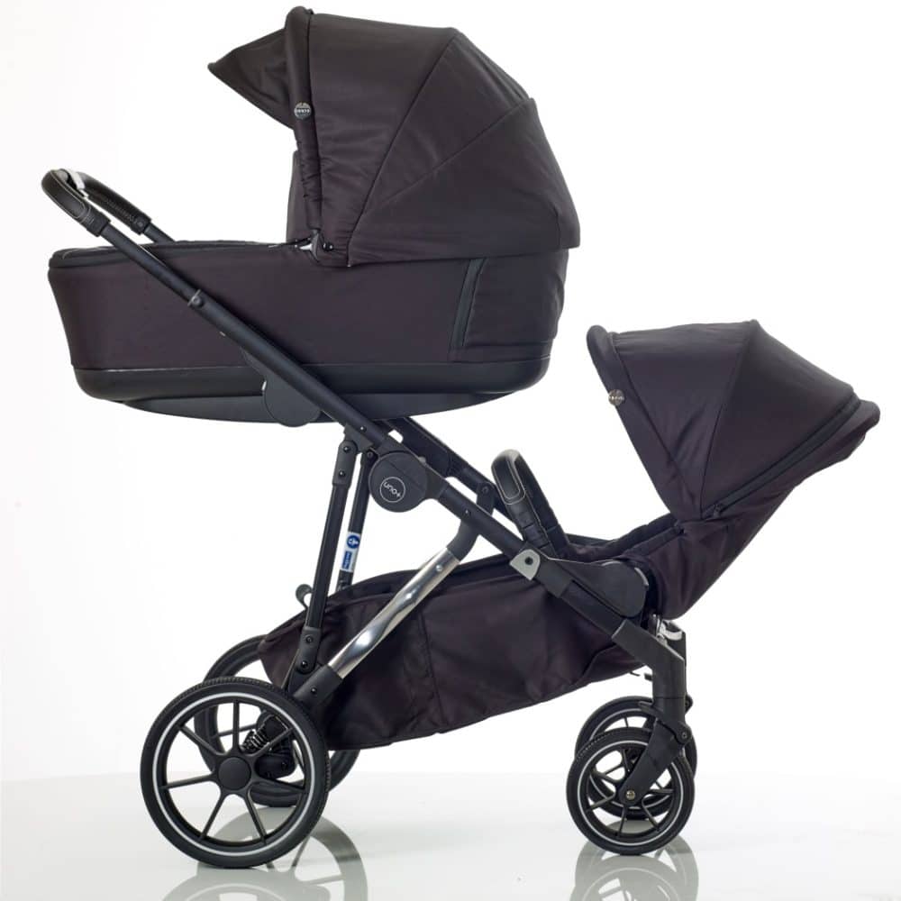 Mee-Go UNO+ Tandem Pushchair Black/Chrome