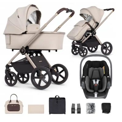 Venicci Tinum Upline Pebble 360 i-Size Travel System - Stone Beige