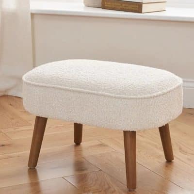 Tutti Bambini Micah Boucle Rocking Chair and Footstool - Fresh Cream