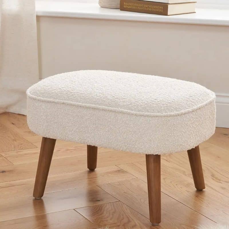 Tutti Bambini Micah Boucle Rocking Chair and Footstool - Fresh Cream