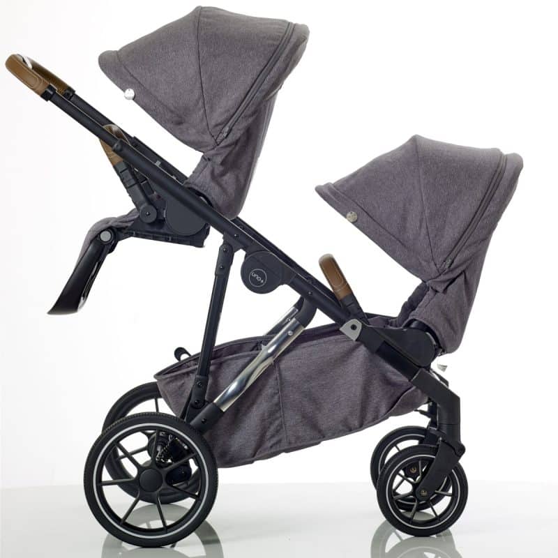 Mee-Go UNO+ Twin Tandem Bundle Grey/Chrome