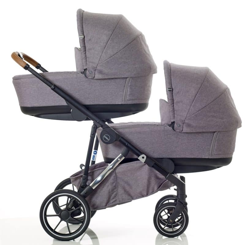 Mee-Go UNO+ Twin Tandem Bundle Grey/Chrome