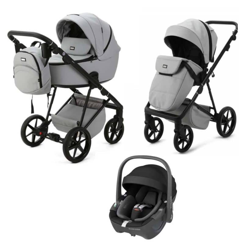 Mee-Go Milano Evo 3in1 Travel System Stone Grey + Pebble 360 Car Seat