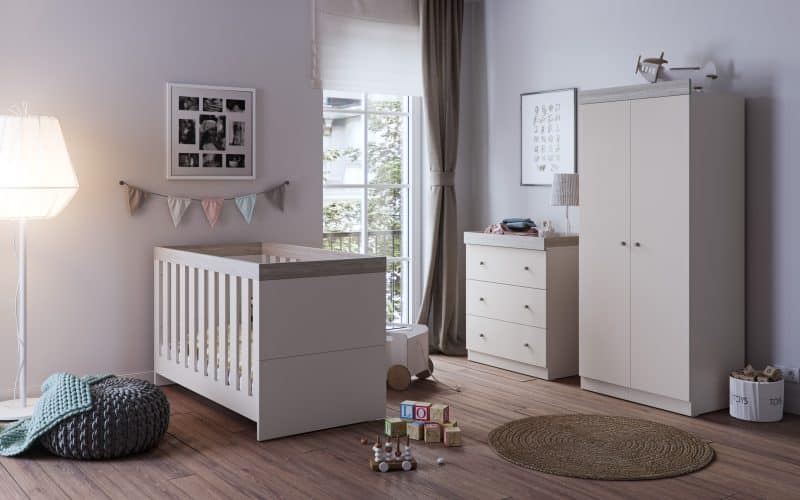 Burlington Cashmere Grey-Ash Room Set Cot Mode