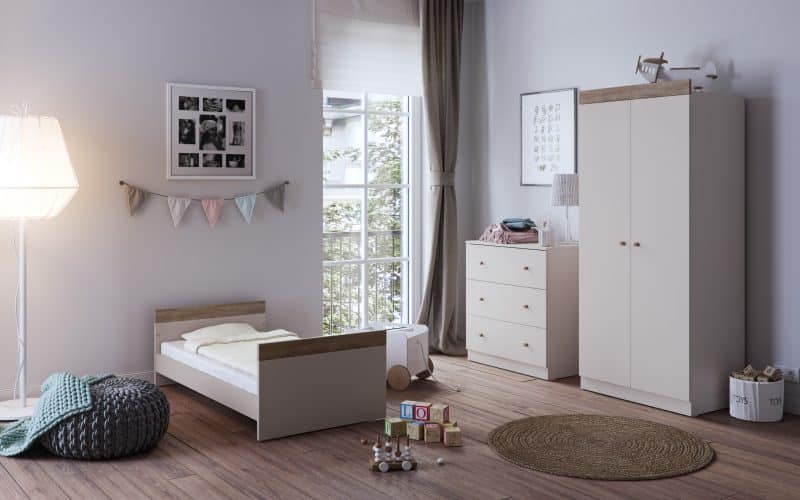 Burlington Cashmere Truffle-Oak Room Set Toddler-Bed Mode