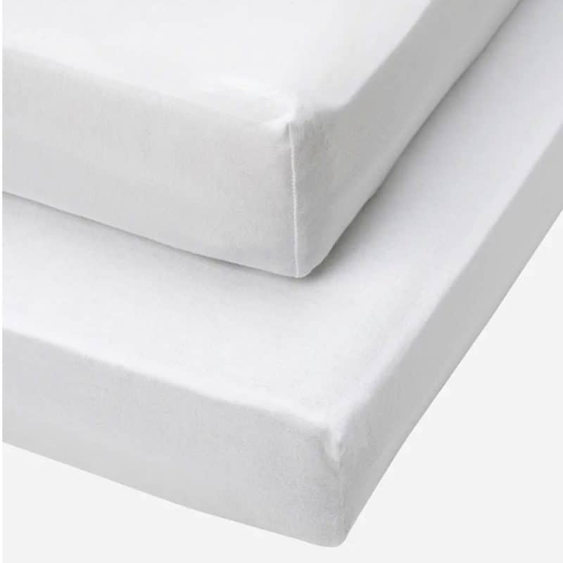 Tutti Bambini Essentials Cot Fitted Sheets 2pk - White