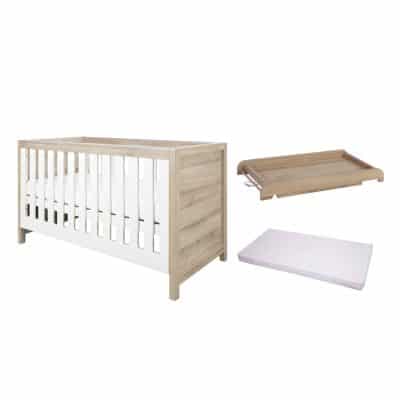 Tutti Bambini Modena Cot Bed Bundle - White Oak